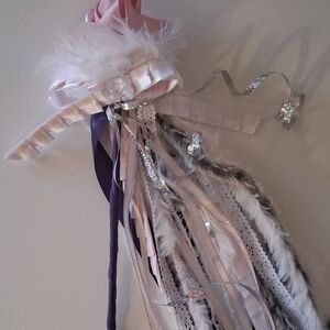 *(Enchanting Magical Fairy Princess Pink Satin Fantasy Rose Wand+Tassle Doll Acc